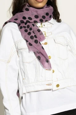 Moschino PURPLE Scarf with polka dot pattern