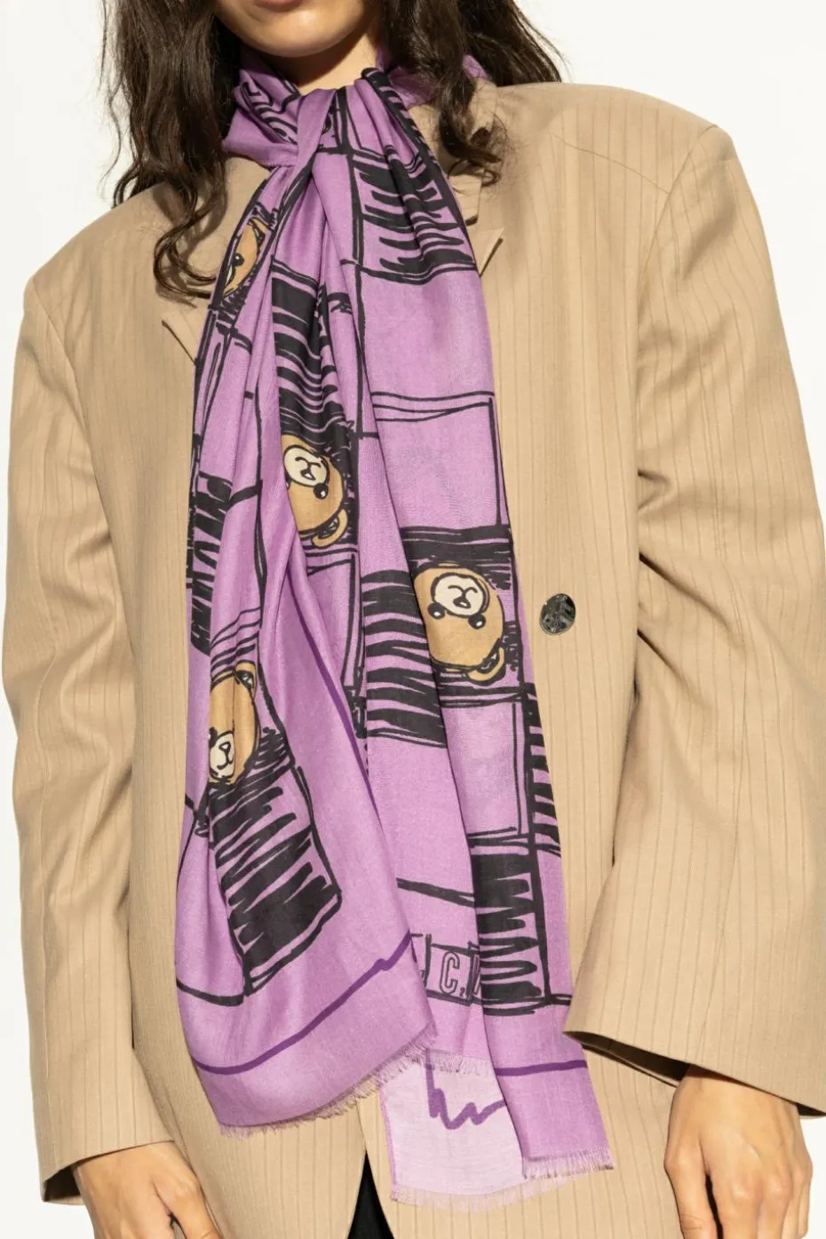 Moschino PURPLE Scarf with print