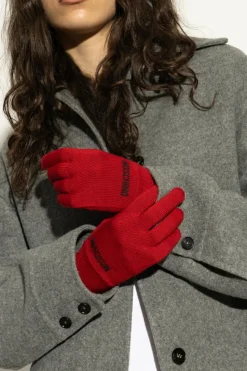 Moschino RED Gloves with logo