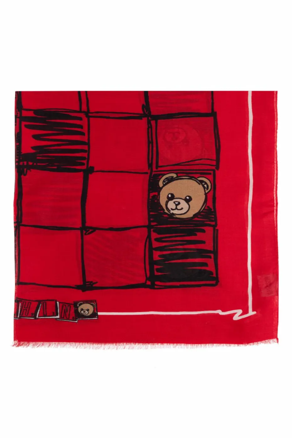 Moschino RED Scarf with print