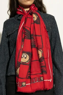 Moschino RED Scarf with print