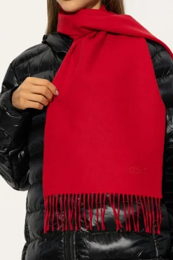 Moschino RED Wool scarf with logo