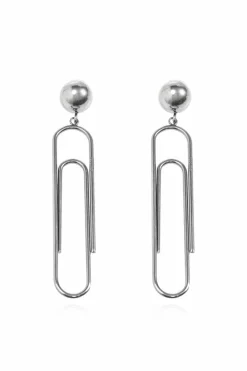 Moschino SILVER Brass clips with engraved logo
