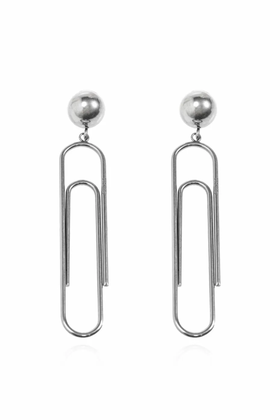 Moschino SILVER Brass clips with engraved logo