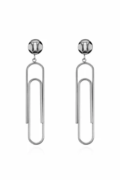 Moschino SILVER Brass clips with engraved logo
