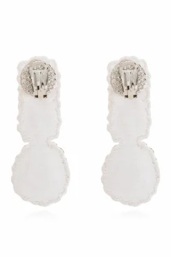 Moschino SILVER Clip-on earrings with crystals