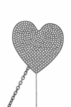 Moschino SILVER Heart-shaped brooch