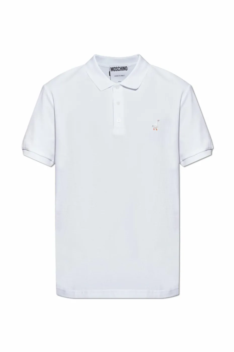 Moschino WHITE Cotton polo with logo