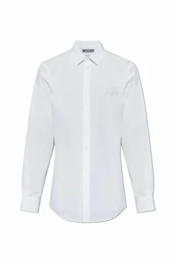 Moschino WHITE Cotton shirt with embroidered logo