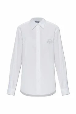 Moschino WHITE Cotton shirt with embroidered logo