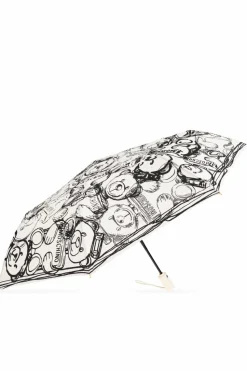 Moschino WHITE Foldable umbrella with logo
