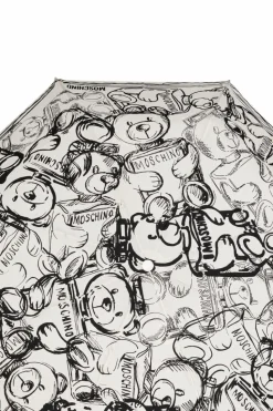 Moschino WHITE Foldable umbrella with logo