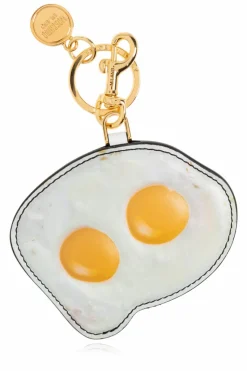 Moschino WHITE Leather keychain