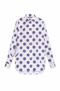 Moschino WHITE Polka dot patterned shirt