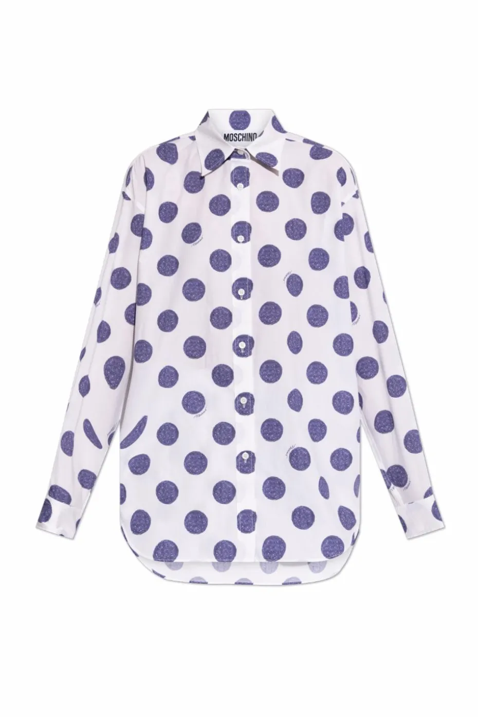 Moschino WHITE Polka dot patterned shirt