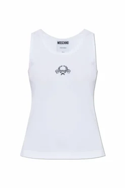 Moschino WHITE Ribbed Top