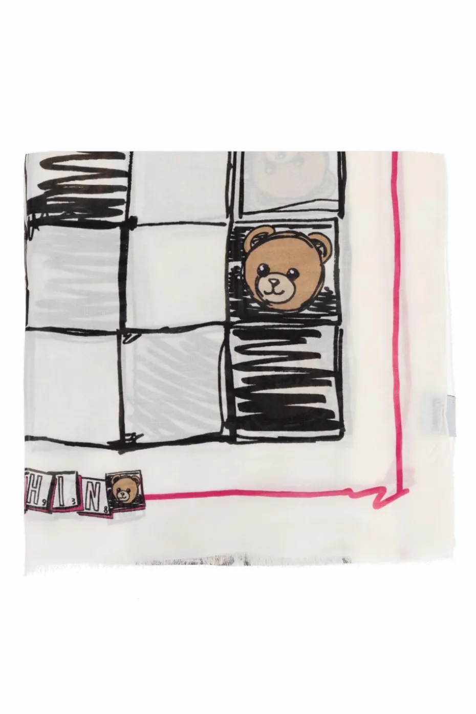 Moschino WHITE Scarf with print