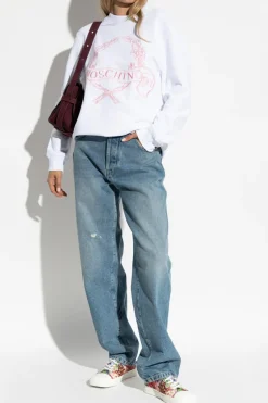 Moschino WHITE Sweatshirt with embroidery
