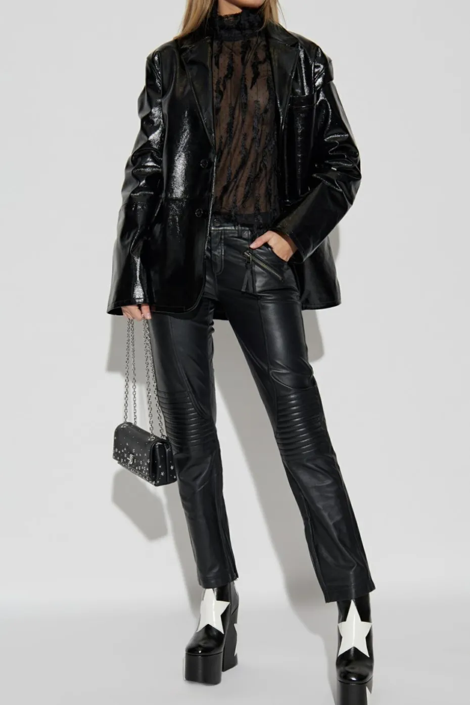 Munthe BLACK Leather pants