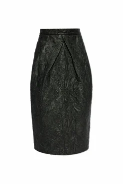 Munthe BLACK Leather skirt 'Faith'