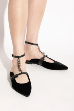 Munthe BLACK Velvet ballet flats "Perma"