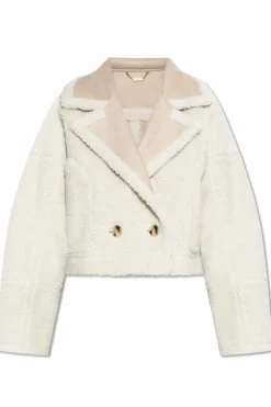 Munthe cream Reversible faux leather coat
