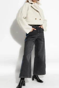 Munthe cream Reversible faux leather coat