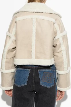 Munthe cream Reversible faux leather coat