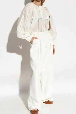 Munthe cream Top with puffy sleeves 'Finetta'