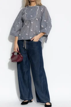 Munthe NAVY BLUE "Obey" pants
