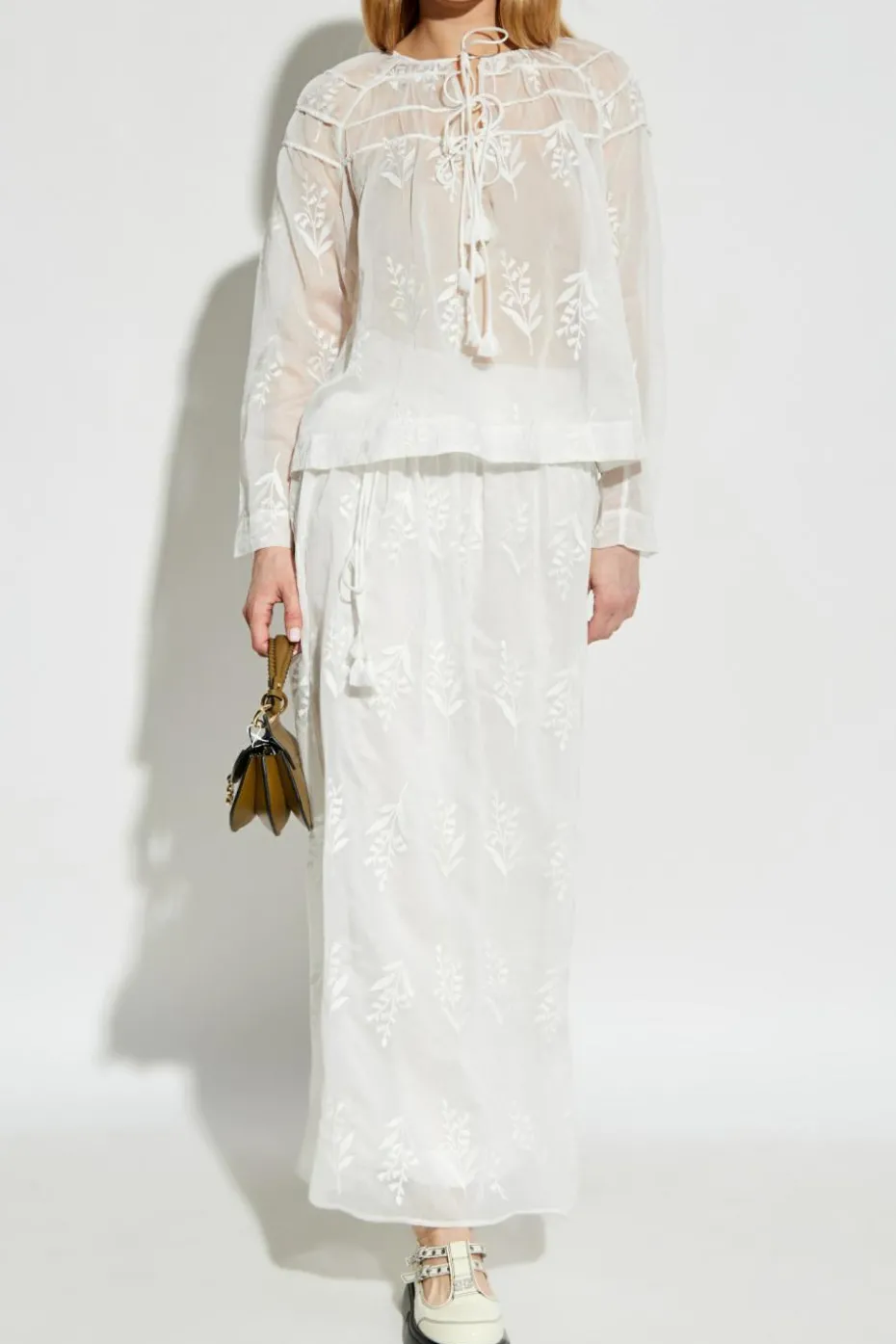 Munthe WHITE Tie-front top