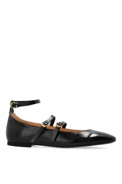 Odissi BLACK Leather Ballet Flats