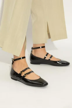 Odissi BLACK Leather Ballet Flats