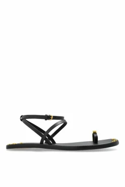 Odissi BLACK Sandals with applications