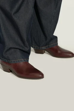Odissi BURGUNDY Leather ankle boots
