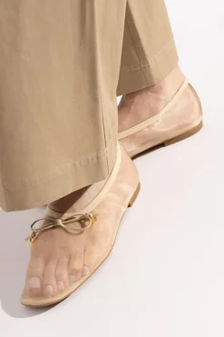 Odissi cream Ballet Flats with Bow