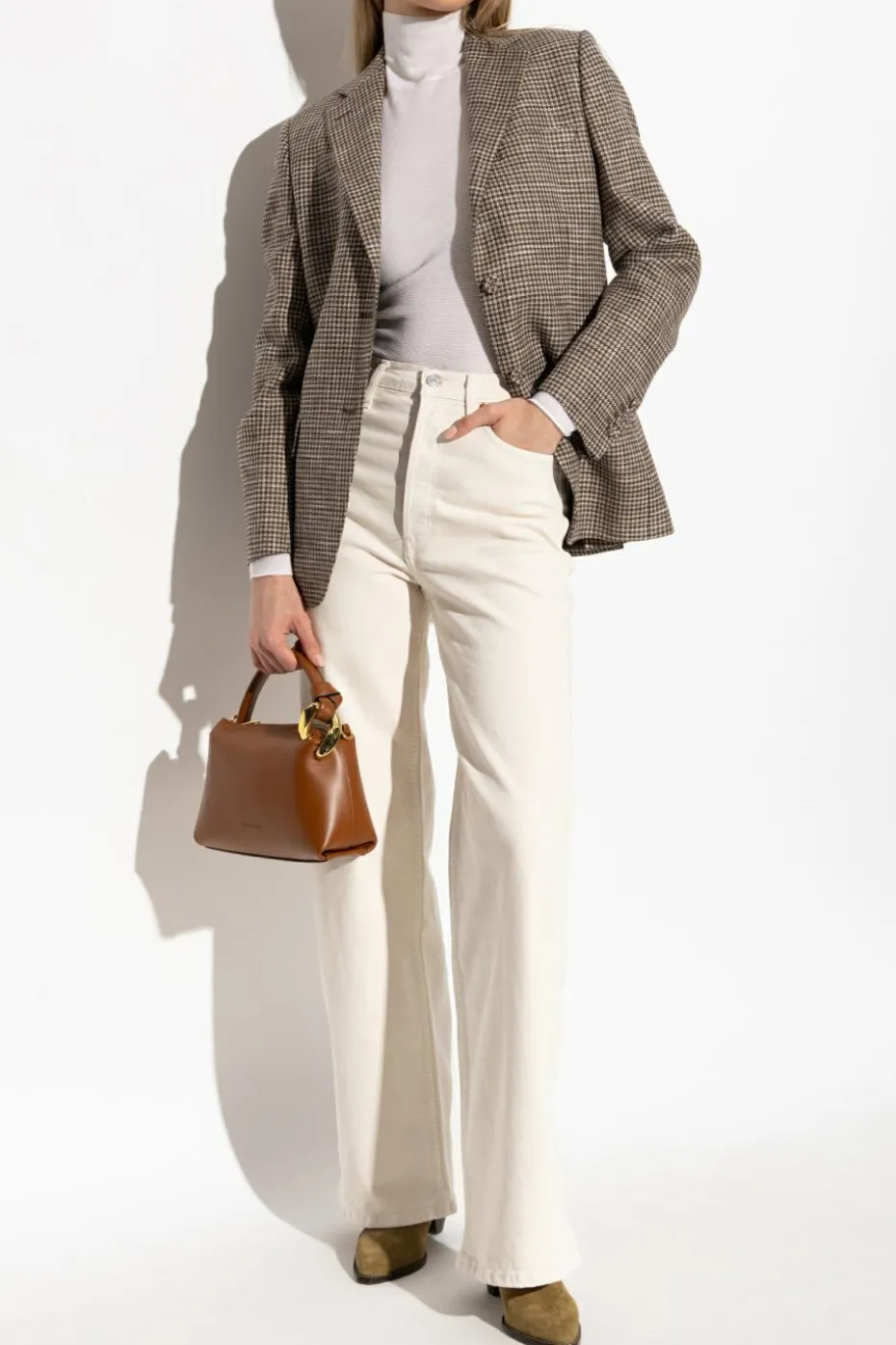 Officine Generale beige Plaid Blazer