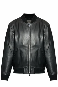 Officine Generale BLACK 'Christo' leather jacket