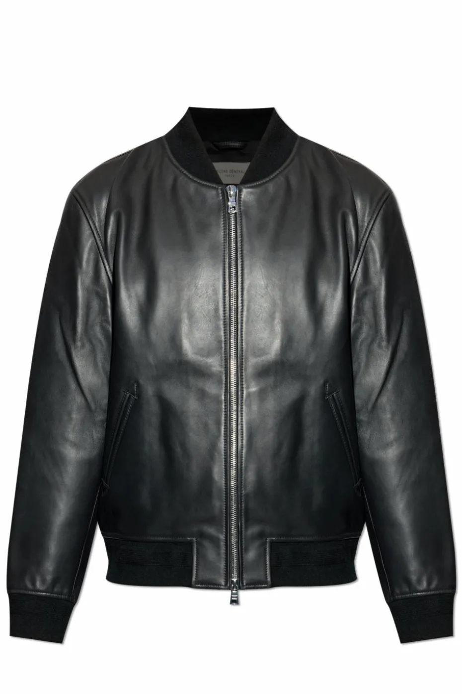 Officine Generale BLACK 'Christo' leather jacket