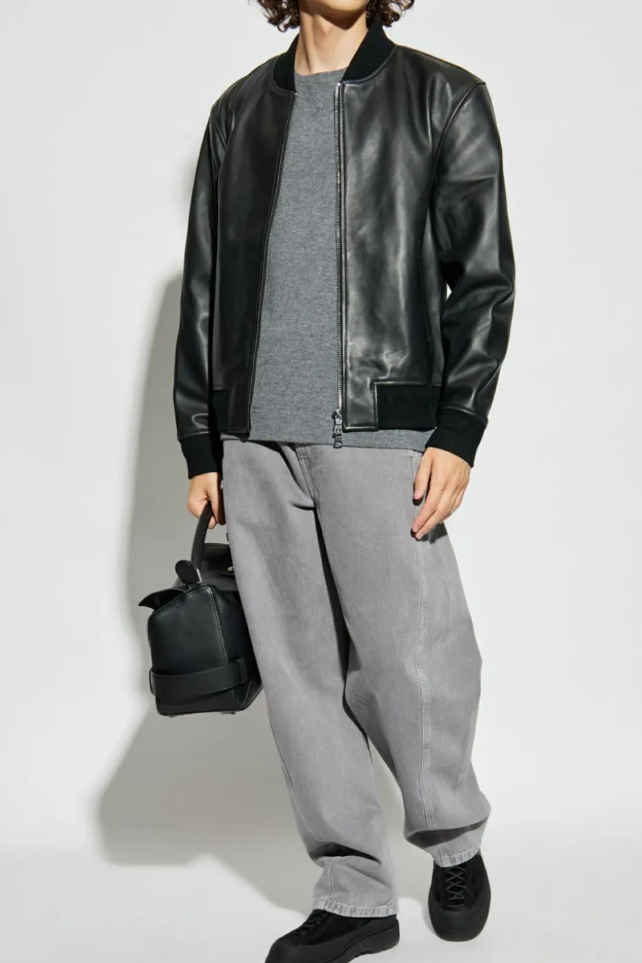Officine Generale BLACK 'Christo' leather jacket