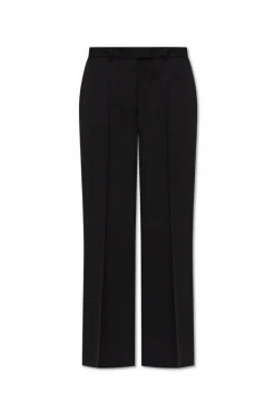 Officine Generale BLACK Wool pants with crease