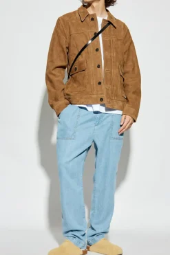 Officine Generale BROWN Suede jacket ‘Lazlo’