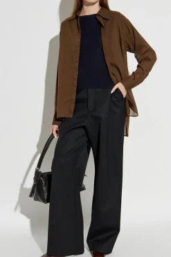 Officine Generale BROWN Shirt ‘Augustine’