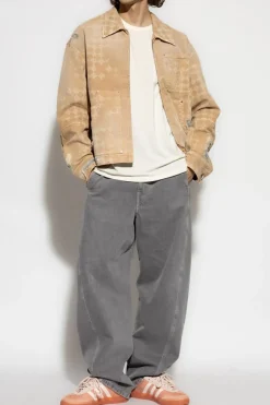 Officine Generale cream T-shirt with pocket ‘Benny’