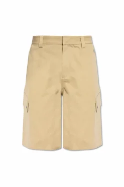 Off-White beige Cargo-style shorts