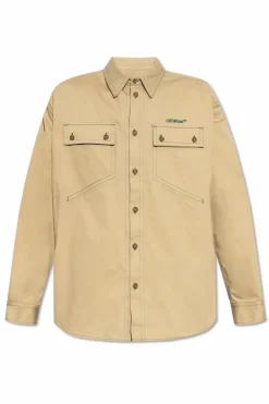 Off-White beige Shirt with embroidered logo