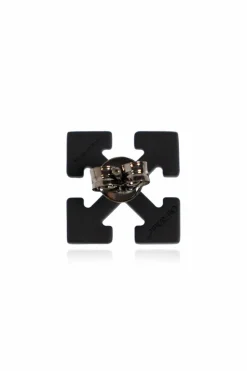 Off-White BLACK Single earring in logo shape