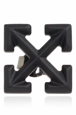 Off-White BLACK Single earring in logo shape