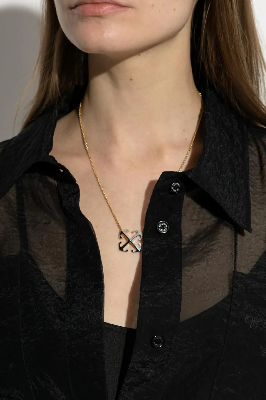 Off-White GOLD Logo necklace