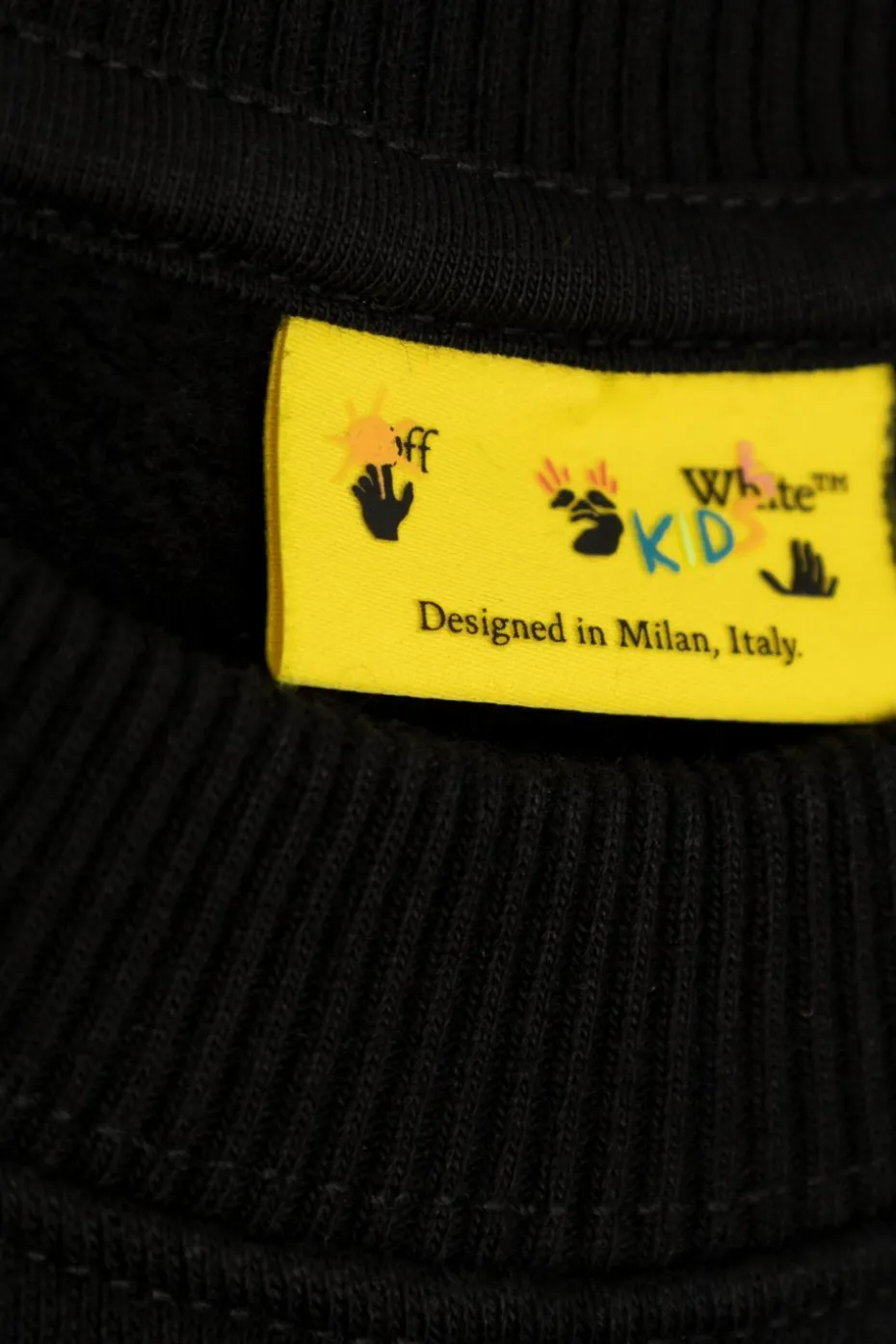 Off-White Kids BLACK Sweatshirt with printed logo